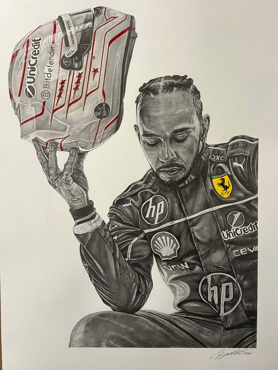 Lewis Hamilton Drawing - Prints