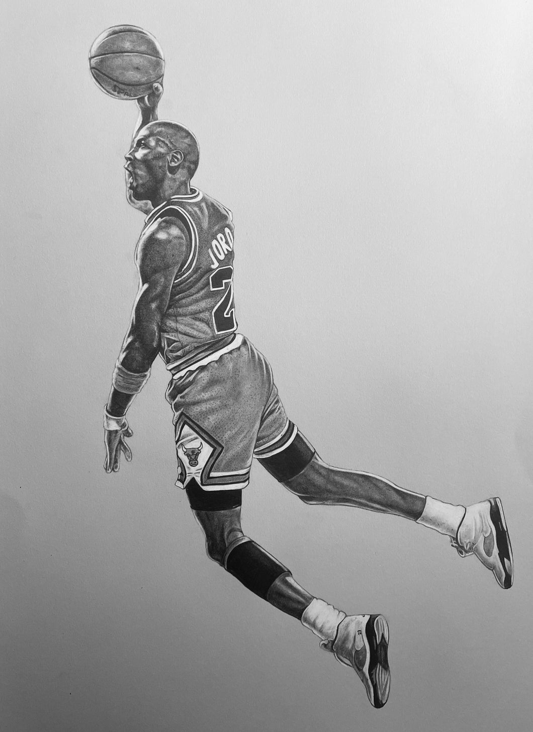 Michael Jordan Drawing - Prints (Grey Paper)
