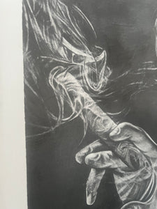 Joe Burrow w. Cigar Drawing - Original