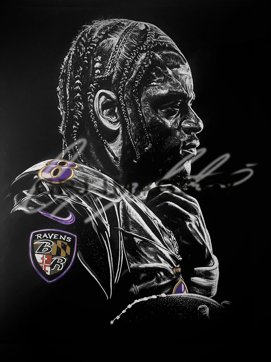 Lamar Jackson Drawing - Prints