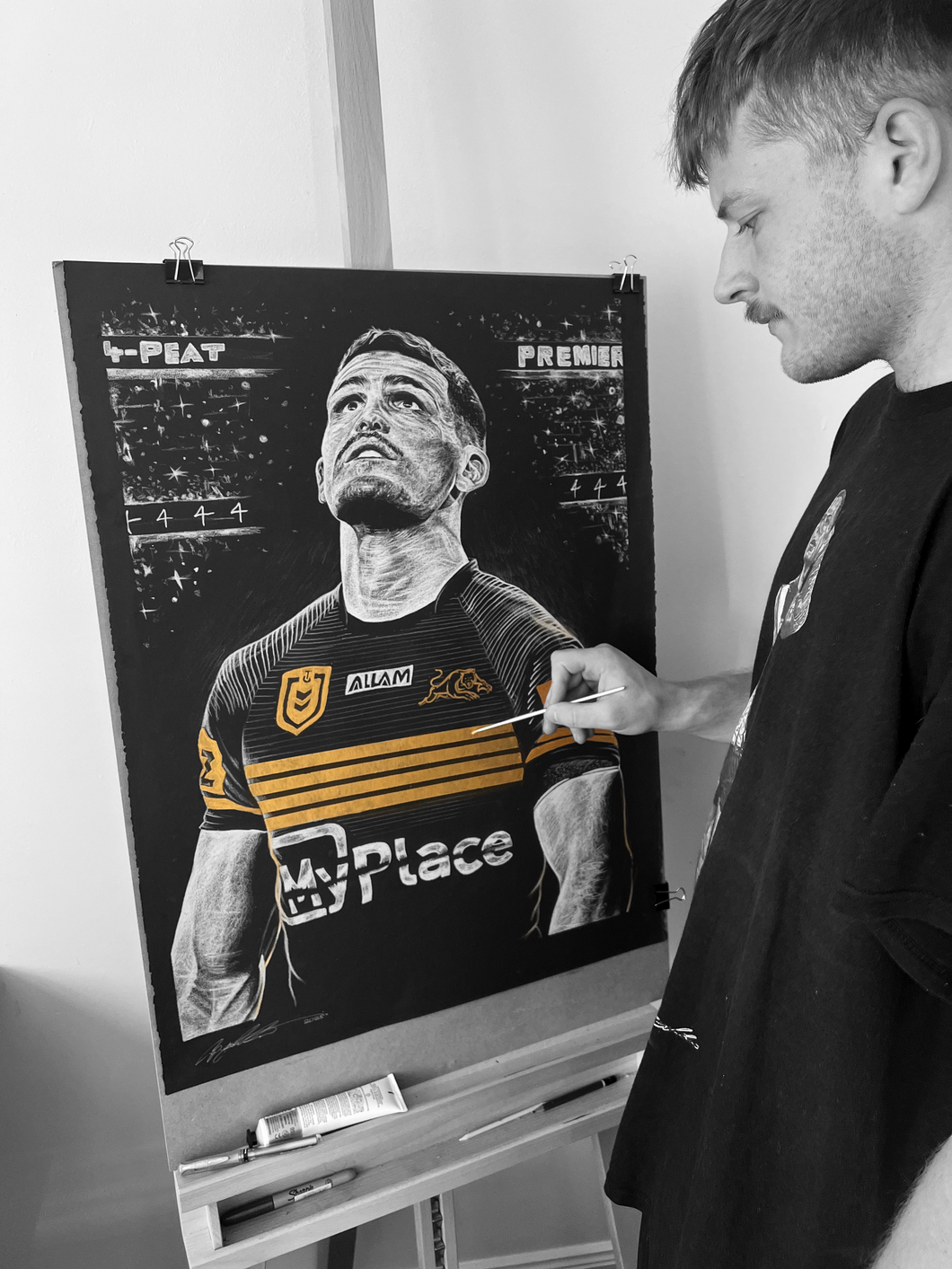 Nathan Cleary 4Peat Drawing - Original